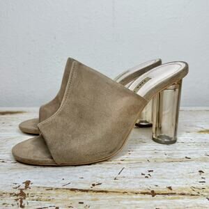 Zara Basic Collection Beige Vegan Clear Heeled Mules 7.5